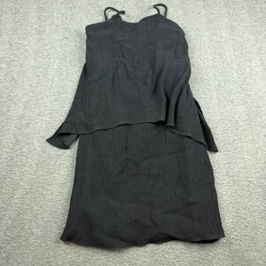 Ann Taylor Factory Black Tiered Overlay Mini Dress Size 2 Spaghetti Strap